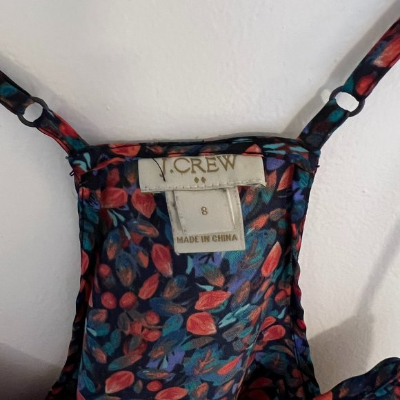 J. Crew Floral Printed Racerback Camisole, Size 8 - Picture 4 of 4
